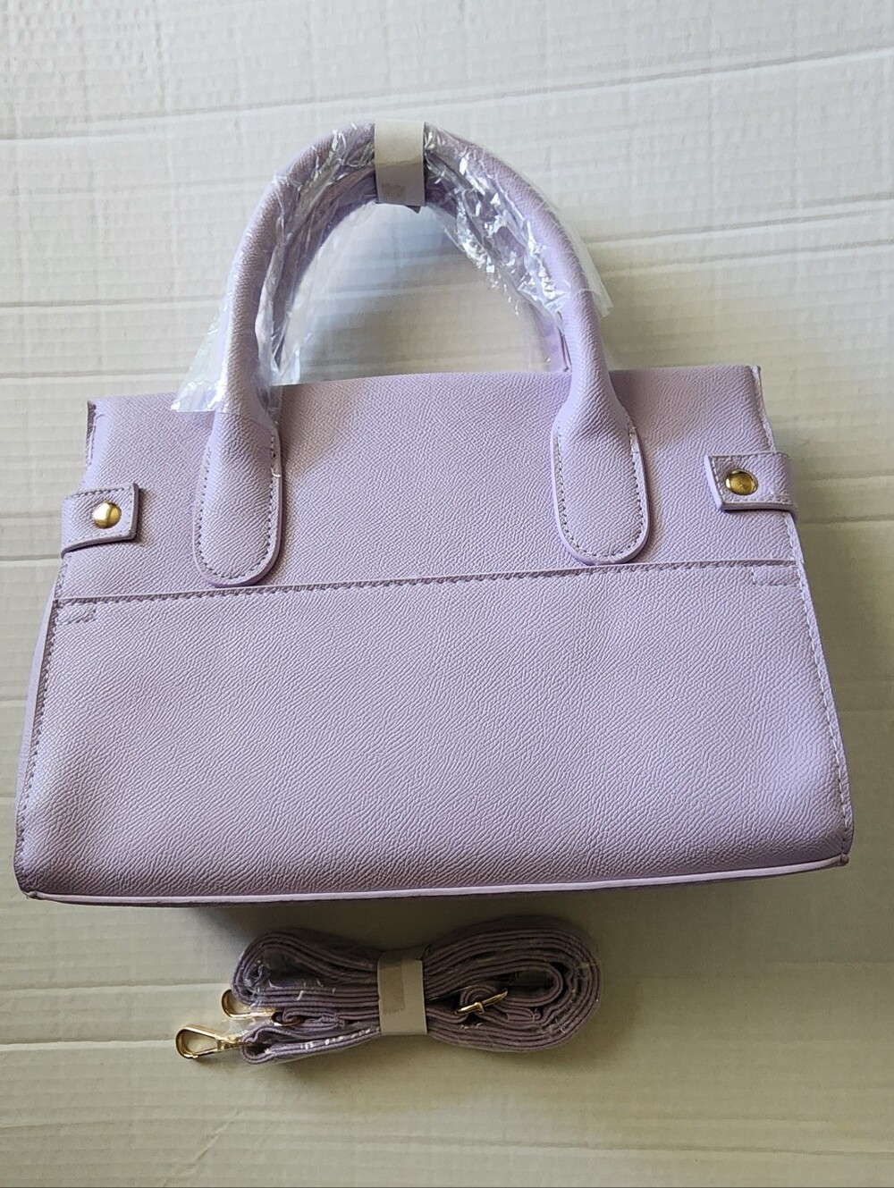 bebe Lavender Evie Top-Handle and Crossbody Satchel with Gold Hardware - Picture 2 of 5